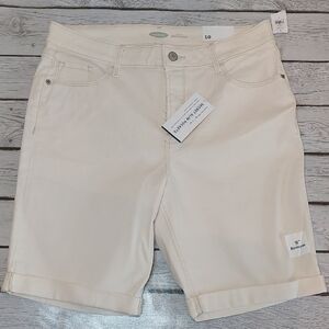 Old Navy Cream Jean Shorts Rolled Hem 9" Bermuda